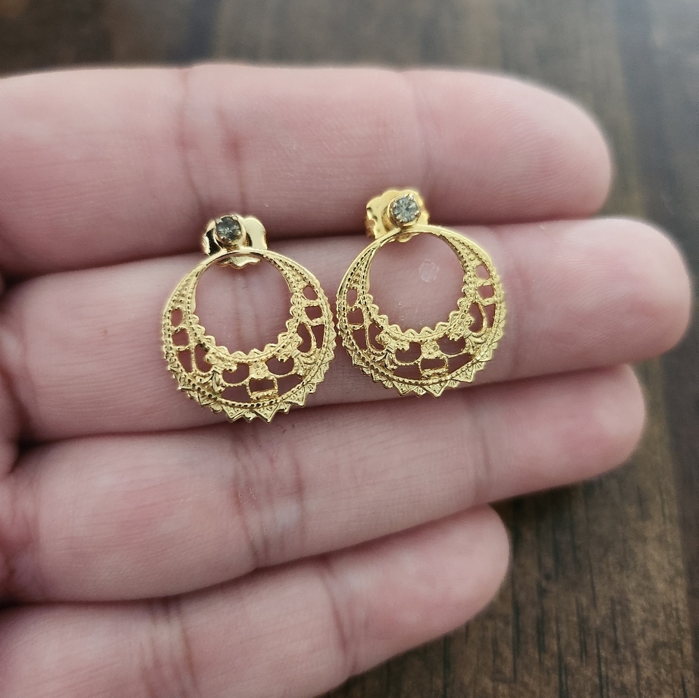 Gold tone earrings